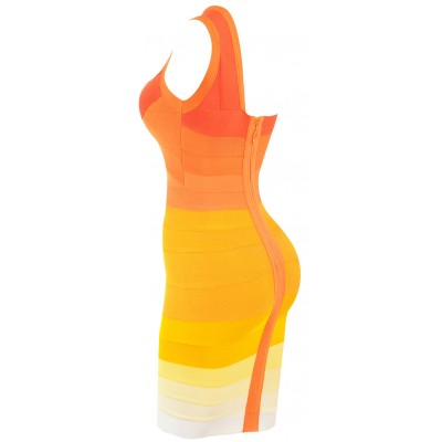 'Kenza' off shoulder orange bandage dress